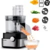 Anatole Commercial Food Processor 20-Cup Electric Vegetable Dicer Chopper 600W 5 In 1 Professional Veggie Shredder Grater Multifunctional Meat Grinder Blender With 5 Stainless Steel Blades