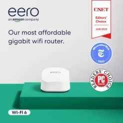Amazon Eero 6+ Mesh Wi-Fi Router | Fast And Reliable Gigabit Speeds | Connect 75+ Devices | Coverage Up To 1,500 Sq. Ft. | 2022 Release