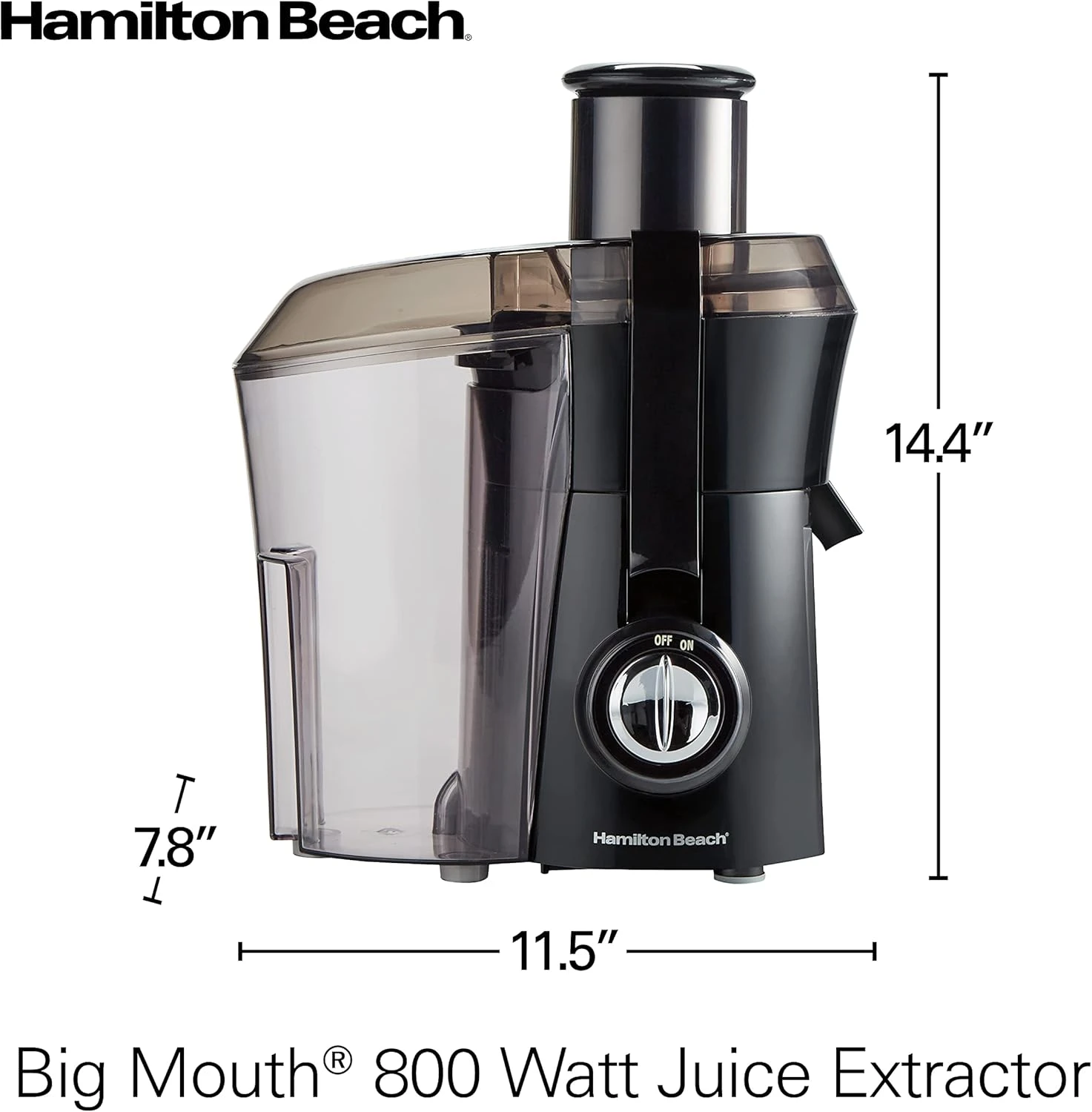 Hamilton Beach Juicer Machine, Big Mouth Large 3” Feed Chute For Whole Fruits And Vegetables, Easy To Clean, Centrifugal Extractor, BPA Free, 800W Motor, Black 7 Hamilton Beach Juicer Machine, Big Mouth Large 3” Feed Chute For Whole Fruits And Vegetables, Easy To Clean, Centrifugal Extractor, BPA Free, 800W Motor, Black - Image 7