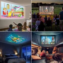 Mini Projector, PVO Portable Projector For Cartoon, Kids Gift, Outdoor Movie Projector, LED Pico Video Projector For Home Theater Movie Projector With HDMI USB Interfaces And Remote Control -Appliantrix Cheap Store 71a2 CRPgdL. AC SL1000