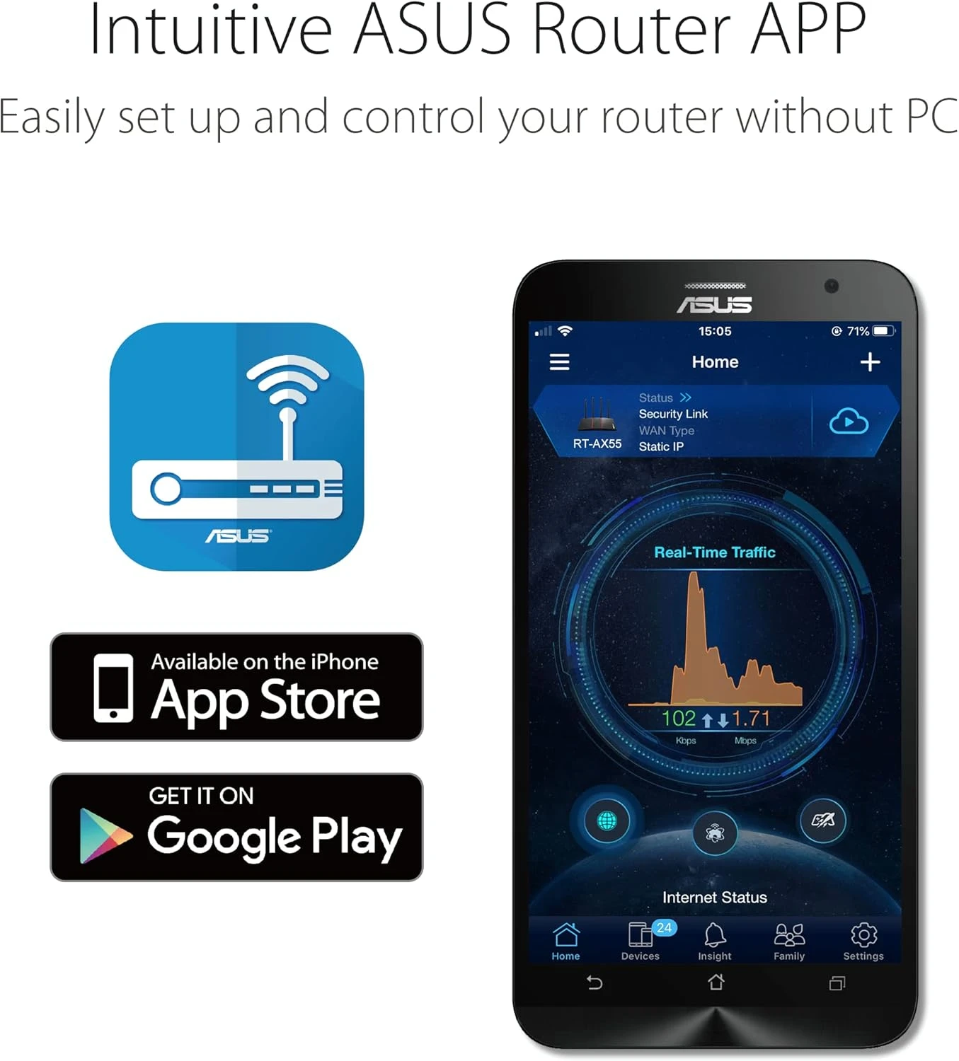 ASUS RT-AX1800S Dual Band WiFi 6 Extendable Router, Subscription-Free Network Security, Parental Control, Built-in VPN, AiMesh Compatible, Gaming & Streaming, Smart Home 4 ASUS RT-AX1800S Dual Band WiFi 6 Extendable Router, Subscription-Free Network Security, Parental Control, Built-in VPN, AiMesh Compatible, Gaming & Streaming, Smart Home - Image 4
