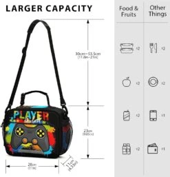 VIGTRO Game Joystick Player Lunch Bag,Insulated Leakproof Lunch Box With Adjustable Shoulder Strap,Gamepad Console Controller Reusable Cooler Tote Bag For Work,Office,Picnic,Travel -Appliantrix Cheap Store 71aUMza959L. AC SL1500