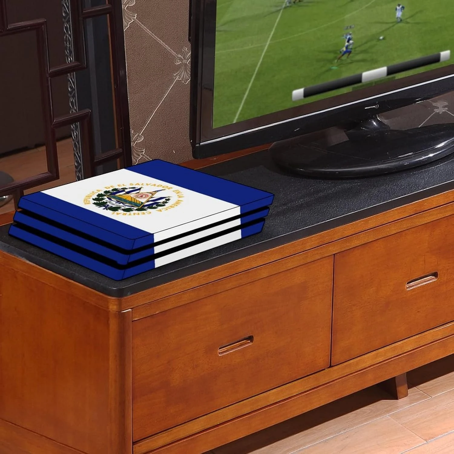 El Salvador Flag Sticker Skin For PS-4 Slim Console And Controller Full Wrap Skin Protector Cover Compatible With PS-4 Pro 5 El Salvador Flag Sticker Skin For PS-4 Slim Console And Controller Full Wrap Skin Protector Cover Compatible With PS-4 Pro - Image 5