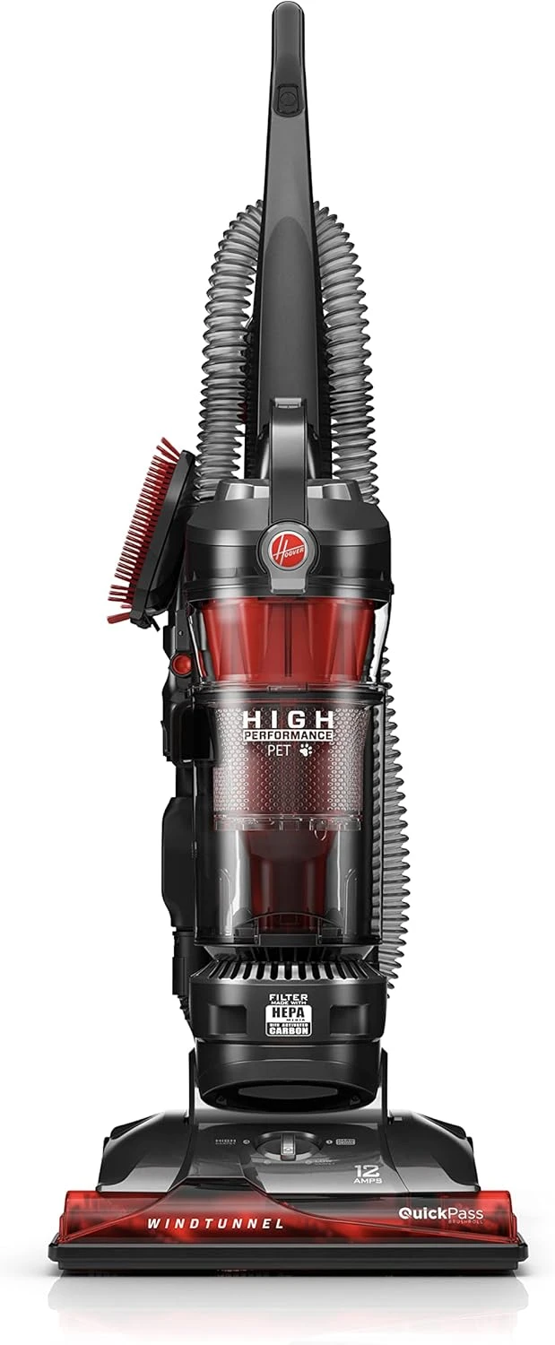Hoover WindTunnel 3 High Performance Pet Bagless Corded Upright Vacuum Cleaner, UH72630, Red 1 Hoover WindTunnel 3 High Performance Pet Bagless Corded Upright Vacuum Cleaner, UH72630, Red