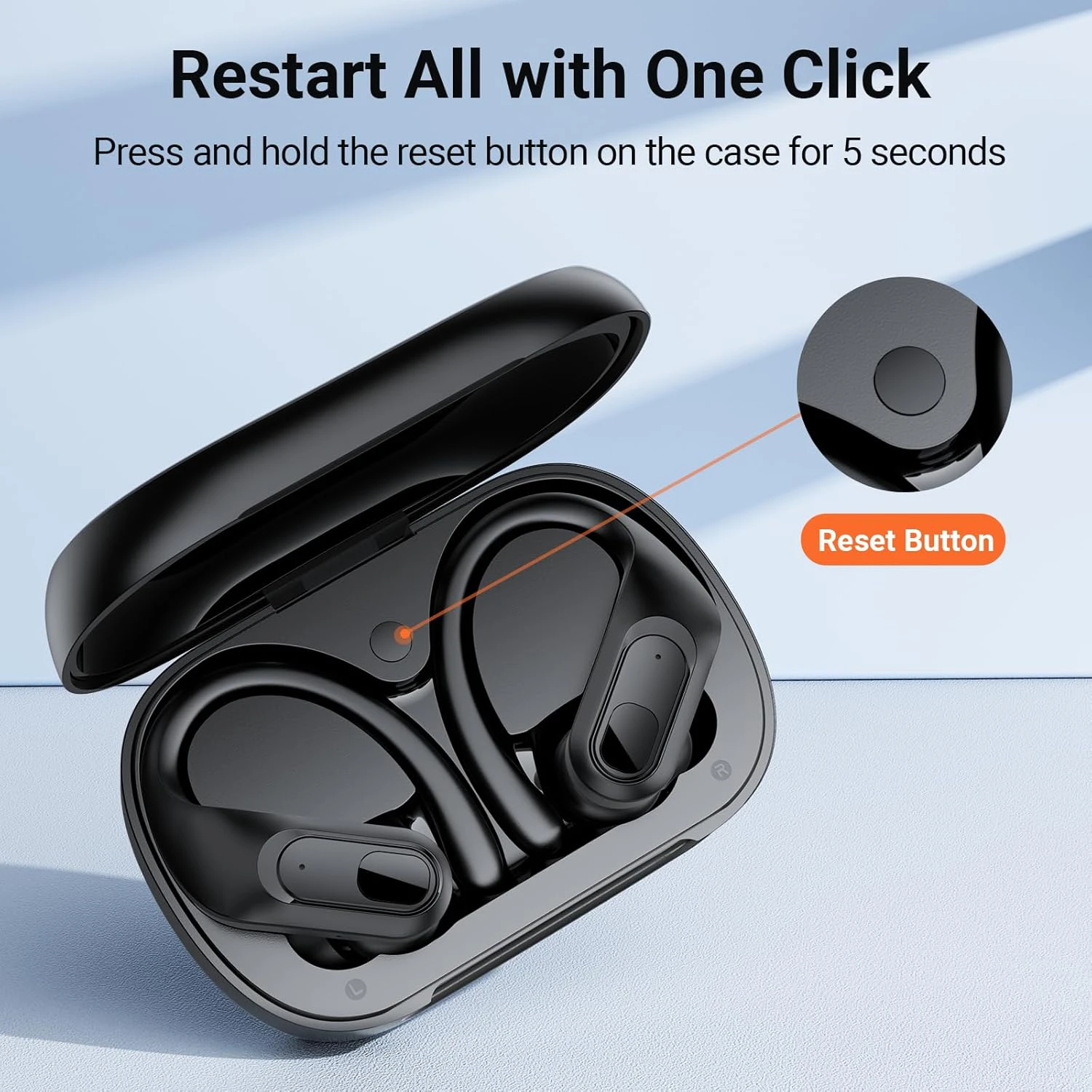 Occiam Wireless Earbuds Bluetooth 5.3 Headphones 96Hrs Playback Sports Ear Buds With Microphone Earhook Waterproof In Ear Earphones LED Power Display Headset For Workout Running Black 5 Occiam Wireless Earbuds Bluetooth 5.3 Headphones 96Hrs Playback Sports Ear Buds With Microphone Earhook Waterproof In Ear Earphones LED Power Display Headset For Workout Running Black - Image 5