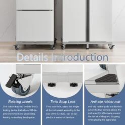 CHINCHILLA Heavy Duty All Stainless Steel Mobile Fridge Stand Base, Washing Machine Stand With Wheels, Adjustable Furniture Dolly For Washer, Refrigerator And Dryer(large 9 CHINCHILLA Heavy Duty All Stainless Steel Mobile Fridge Stand Base, Washing Machine Stand With Wheels, Adjustable Furniture Dolly For Washer, Refrigerator And Dryer(large -Appliantrix Cheap Store 71bGvFzR2IL. AC SL1500