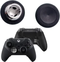 Deal4GO 2-Pack Short Concave Magnetic Analog Thumbstick Set Replacement For Xbox One Elite 2 Controller Standard Thumb Sticks Black (NOT FIT Elite 1698)