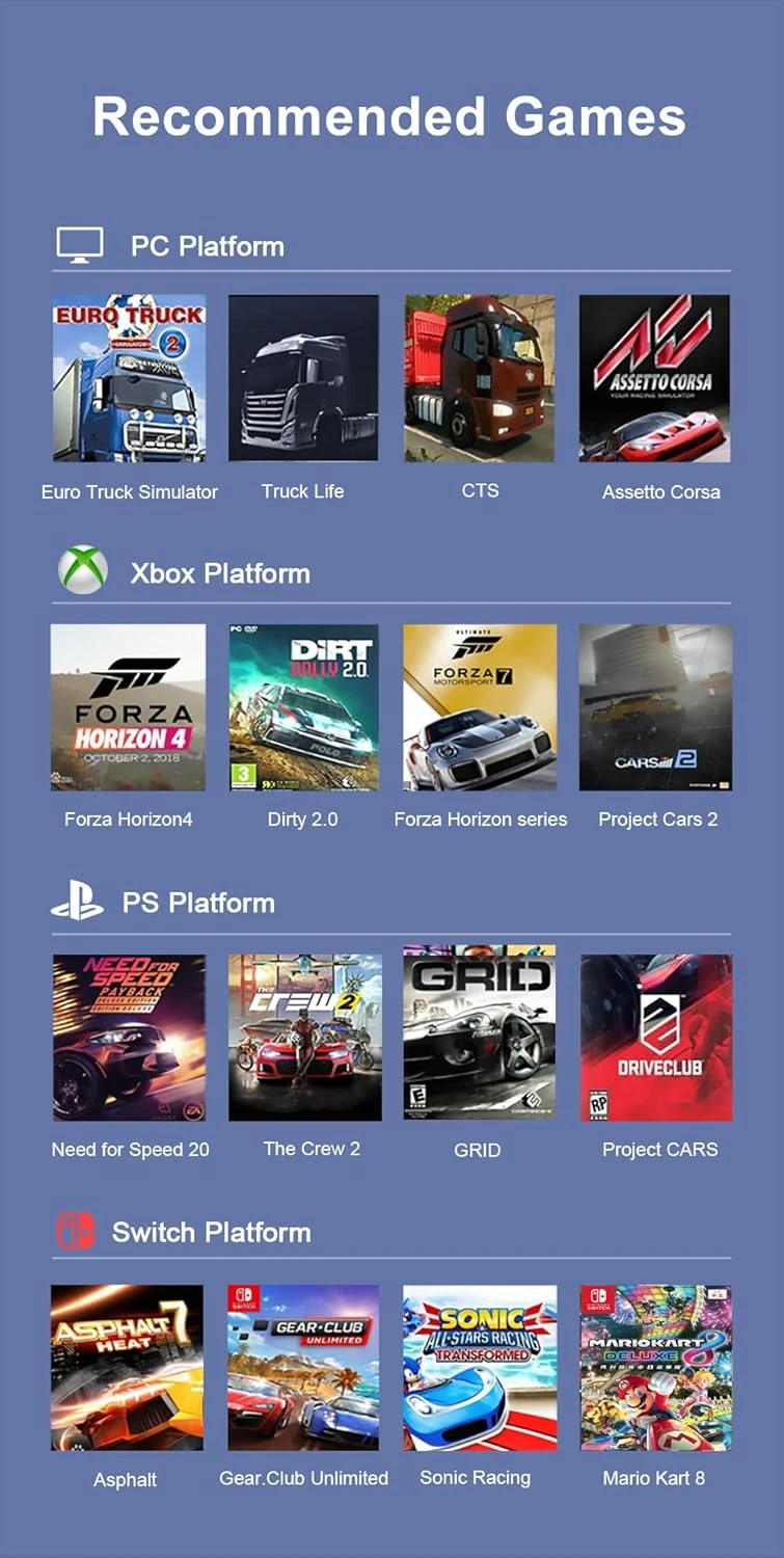 PXN V9 Gaming Racing Steering Wheel, 270/900° Car Simulation, With 3-Pedals And Shifter Bundle Pedal, Paddle Shifters Driving Wheel For PS4, Xbox Series X|S, PS3, PC, Xbox One, Nintendo Switch 4 PXN V9 Gaming Racing Steering Wheel, 270/900° Car Simulation, With 3-Pedals And Shifter Bundle Pedal, Paddle Shifters Driving Wheel For PS4, Xbox Series X|S, PS3, PC, Xbox One, Nintendo Switch - Image 4