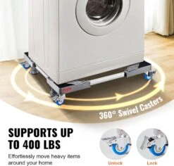 VEVOR Mini Fridge Stand, 27'' Universal Mobile Base With 4 Strong Feet, 4 Locking Swivel Wheels, Adjustable Furniture Mover Mobile Base For Washing Machine, Refrigerator, Washer And Dryer -Appliantrix Cheap Store 71c6ufPWgQL. AC SL1500