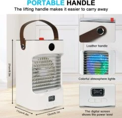 Portable Air Conditioner, Mini AC Unit Small Personal Evaporative Air Cooler, 7 Colors Light 3 Speeds, Quiet Humidifier Fan For Bedroom, Office, Car, Camping, Desk 15 Portable Air Conditioner, Mini AC Unit Small Personal Evaporative Air Cooler, 7 Colors Light 3 Speeds, Quiet Humidifier Fan For Bedroom, Office, Car, Camping, Desk -Appliantrix Cheap Store 71cQ LnxSbL. AC SL1500