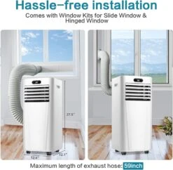 Kismile 8,000BTU Portable Air Conditioner With Built-in Dehumidifier Function, Fan Mode,Portable Ac Unit With Remote Control, Floor Air Conditioner For Room, Office, Dorm, Bedroom, White 14 Kismile 8,000BTU Portable Air Conditioner With Built-in Dehumidifier Function, Fan Mode,Portable Ac Unit With Remote Control, Floor Air Conditioner For Room, Office, Dorm, Bedroom, White -Appliantrix Cheap Store 71dkN9Phk5L. AC SL1500