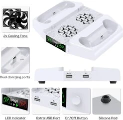 Vertical Cooling Stand For Xbox Series S Console, MENEEA Dual Charging Station Dock For Controller With Adjustable 3 Level Wind Cooling Fans And 1x Headphone Stand, Cooling Charger Accessories (White) -Appliantrix Cheap Store 71eGX0Tm EL. AC SL1500