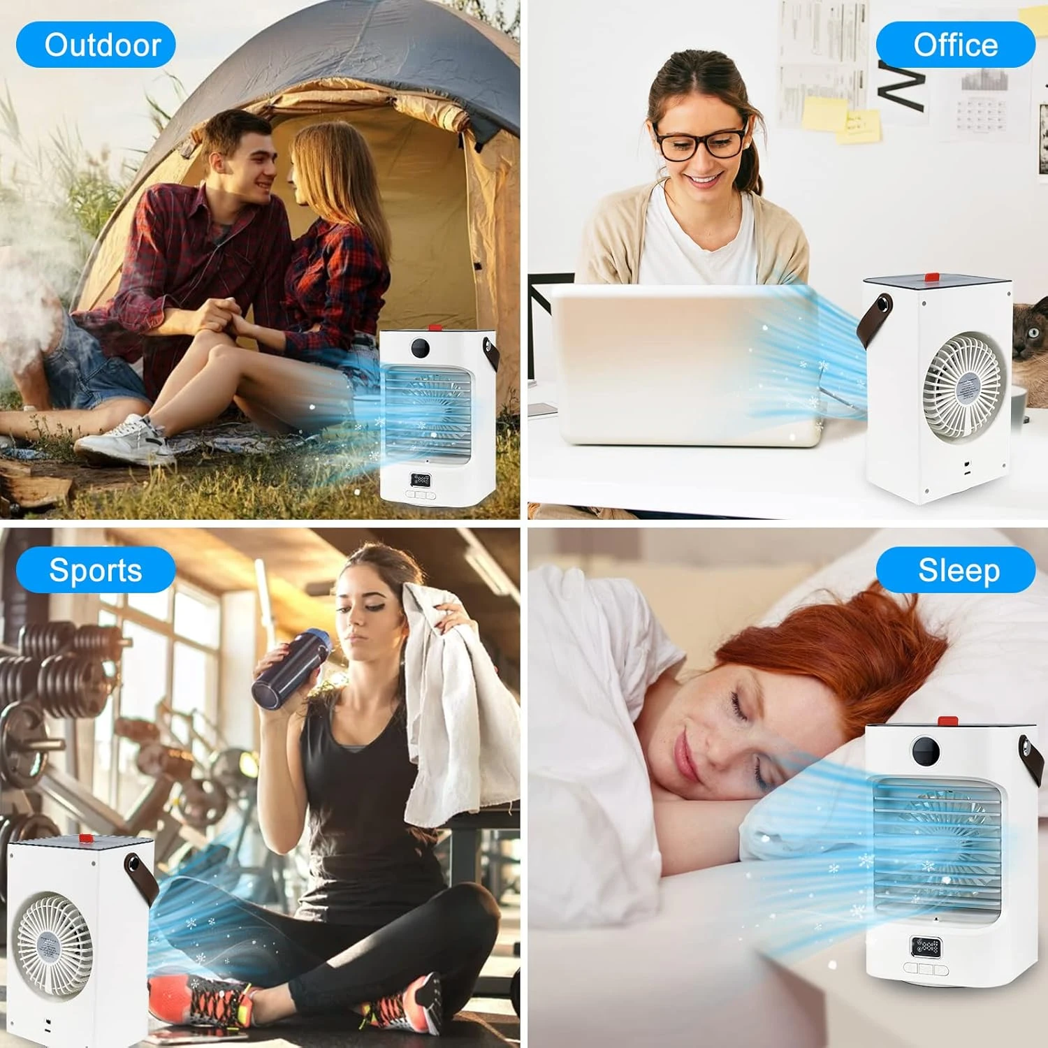Portable Air Conditioner, Mini AC Unit Small Personal Evaporative Air Cooler, 7 Colors Light 3 Speeds, Quiet Humidifier Fan For Bedroom, Office, Car, Camping, Desk 9 Portable Air Conditioner, Mini AC Unit Small Personal Evaporative Air Cooler, 7 Colors Light 3 Speeds, Quiet Humidifier Fan For Bedroom, Office, Car, Camping, Desk - Image 9