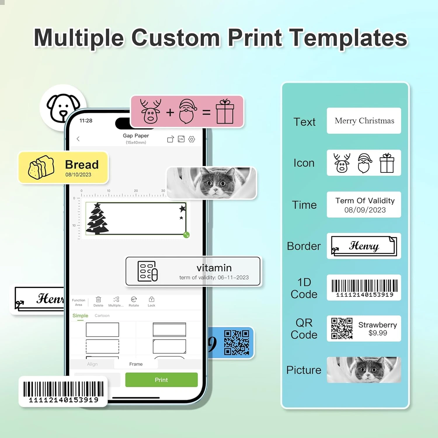 NELKO Label Maker Machine With Tape, P21 Portable Bluetooth Label Printer, Wireless Built-in Cutter Sticker Maker Mini Label Makers With Multiple Templates For Organizing Storage Office Home, White 3 NELKO Label Maker Machine With Tape, P21 Portable Bluetooth Label Printer, Wireless Built-in Cutter Sticker Maker Mini Label Makers With Multiple Templates For Organizing Storage Office Home, White - Image 3