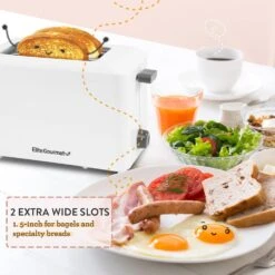 Elite Gourmet ECT-1027 Cool Touch Toaster, 7 Toast Settings Cancel Functions, Slide Out Crumb Tray, Extra Wide 1.5" Slots For Bagels Waffles Specialty Breads, Puff Pastry, Snacks, White -Appliantrix Cheap Store 71eyhZxb4VL. AC SL1500