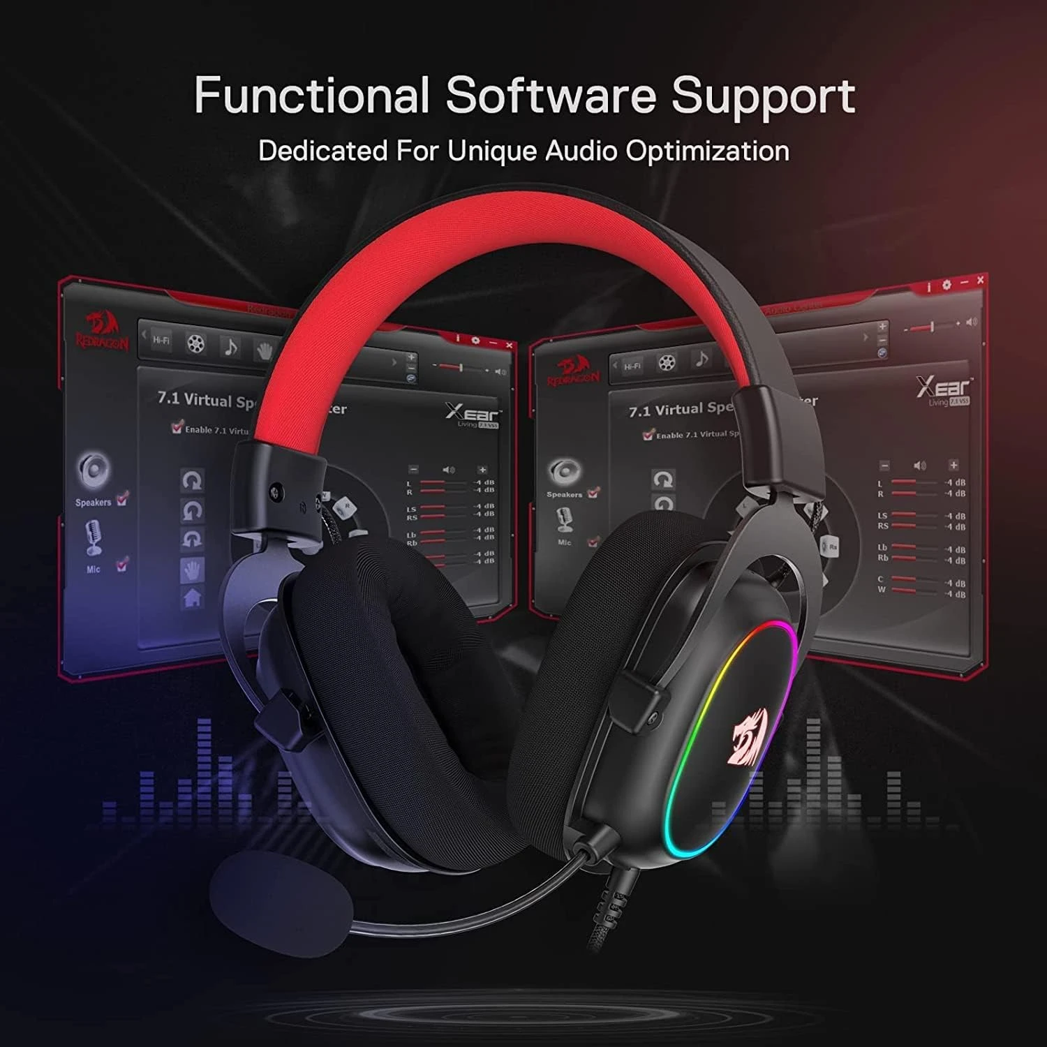 Redragon H510 Zeus-X RGB Wired Gaming Headset - 7.1 Surround Sound - 53MM Audio Drivers In Memory Foam Ear Pads W/Durable Fabric Cover- Multi Platforms Headphone - USB Powered For PC/PS4/NS 8 Redragon H510 Zeus-X RGB Wired Gaming Headset - 7.1 Surround Sound - 53MM Audio Drivers In Memory Foam Ear Pads W/Durable Fabric Cover- Multi Platforms Headphone - USB Powered For PC/PS4/NS - Image 8