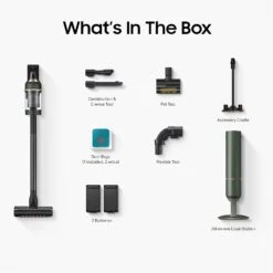 SAMSUNG BESPOKE Jet Cordless Stick Vacuum Cleaner With All In One Clean Station, Powerful Floor Cleaning For Carpet, Hardwood, Tile, Lightweight, HEPA Filtration, Woody Green -Appliantrix Cheap Store 71f672iXb6L. AC SL1500
