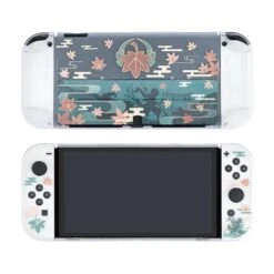 Eamily Cute Genshin Impact Kaedehara Kazuha Case Compatible With Nintendo Switch OLED, Dockable Case Cover, Ergonomic Soft TPU Grip Case For Joycon, Sparkle Skin Set