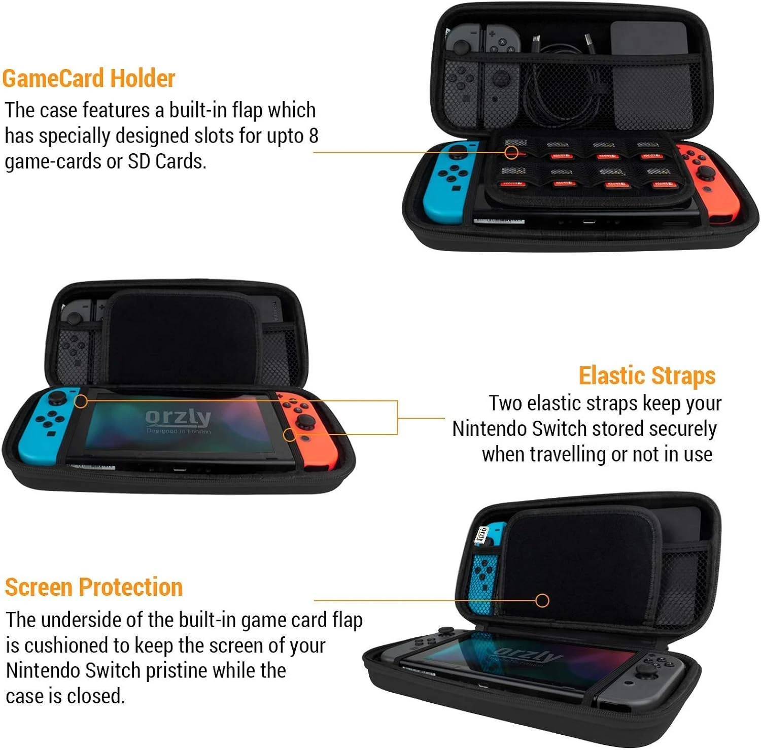 Orzly Hard EVA Case For Nintendo Switch & Switch OLED Console - Durable Anti-Shock Zipper Storage Hard Case For Nintendo Switch Console And Accessories 3 Orzly Hard EVA Case For Nintendo Switch & Switch OLED Console - Durable Anti-Shock Zipper Storage Hard Case For Nintendo Switch Console And Accessories - Image 3