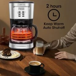 12 Cup Coffee Maker,Programmable Coffee Machine & Ice Tea Maker With Glass Carafe,Drip Coffee Maker Coffee Pot, 900W Quick Brew,Auto Keep Warm,Anti-Drip,Brew Strength Control, Stainless Steel Small Coffe Maker For Home And Office -Appliantrix Cheap Store 71gkQuNYZL. AC SL1500