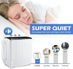 HABUTWAY Portable Washing Machine 17.6Lbs Capacity Washer And Dryer Combo 2 In 1 Mini Compact Twin Tub Washing Machine Laundry Washer(11Lbs) & Spinner(6.6Lbs) With Built-in Gravity Drain Pump,Low Noise And Easy Store For Apartment,Dorms,RV Camping (black+white) -Appliantrix Cheap Store 71h zdf43 L. AC SL1500