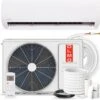 OLMO Alpic 12,000 BTU, 110/120V, 17.4 SEER2, Pre-charged Ductless Mini Split Air Conditioner With Heat Pump Including 16ft Installation Kit