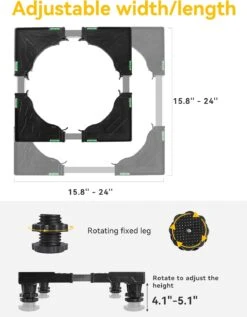 Adjustable Mini Fridge Stand, Mini Fridge Organizer Accessories Universal Stand, Mini Fridge Cabinet, Mini Fridge Stand With Storage, For Dryer, Washing Machine, Refrigerator Furniture Sliders -Appliantrix Cheap Store 71h6Nlw4FKL. AC SL1500