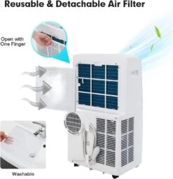 COSTWAY 14000BTU Portable Air Conditioner, 4-in-1 Oscillation Air Cooler With Cooling/Humidifier/Heater/Fan , 3 Speeds Fan, Remote Control, WiFi Smart Control, 4 Universal Casters & Window Kit Included (14000BTU) -Appliantrix Cheap Store 71hvPdWavL. AC SL1500