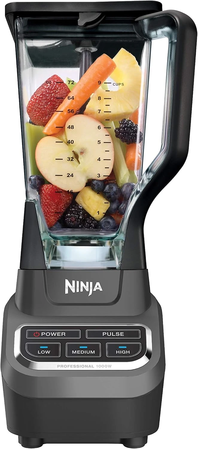 Ninja BL610 Professional 72 Oz Countertop Blender With 1000-Watt Base And Total Crushing Technology For Smoothies, Ice And Frozen Fruit, Black, 9.5 In L X 7.5 In W X 17 In H 1 Ninja BL610 Professional 72 Oz Countertop Blender With 1000-Watt Base And Total Crushing Technology For Smoothies, Ice And Frozen Fruit, Black, 9.5 In L X 7.5 In W X 17 In H