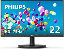 PHILIPS Computer Monitors 22 Inch Class Thin Full HD (1920 X 1080) 75Hz Monitor, VESA, HDMI & VGA Port, 221V8LN