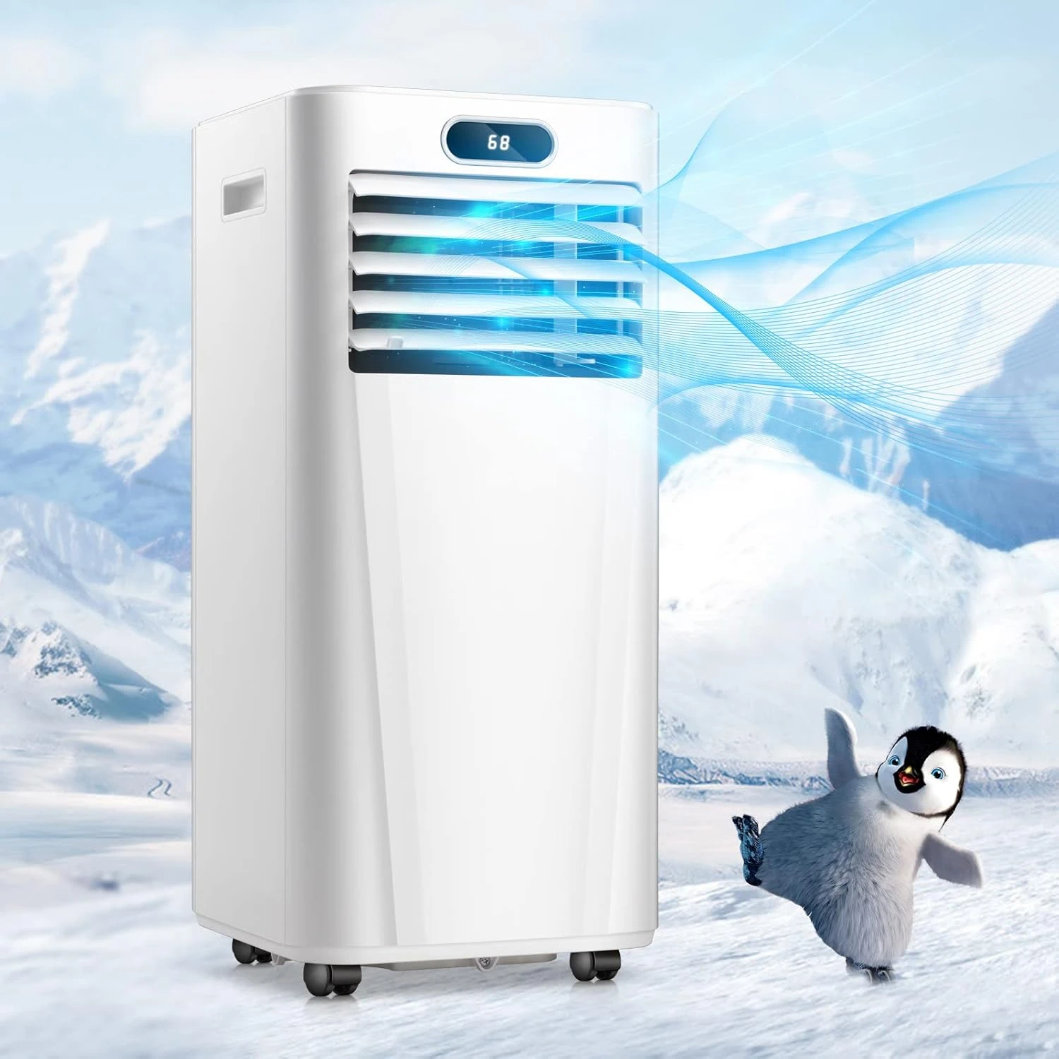 Kismile 8,000BTU Portable Air Conditioner With Built-in Dehumidifier Function, Fan Mode,Portable Ac Unit With Remote Control, Floor Air Conditioner For Room, Office, Dorm, Bedroom, White 8 Kismile 8,000BTU Portable Air Conditioner With Built-in Dehumidifier Function, Fan Mode,Portable Ac Unit With Remote Control, Floor Air Conditioner For Room, Office, Dorm, Bedroom, White - Image 8