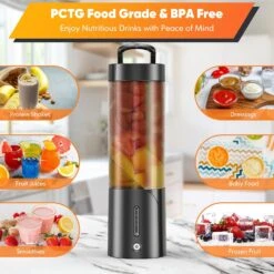 Portable Blender, Owaylon Personal Size Blender For Shakes And Smoothies With 6 Ultra Sharp Blades, 16 Oz Mini Blender USB Rechargeable Magnetic For Travel/Picnic/Office/Gym(Black) 13 Portable Blender, Owaylon Personal Size Blender For Shakes And Smoothies With 6 Ultra Sharp Blades, 16 Oz Mini Blender USB Rechargeable Magnetic For Travel/Picnic/Office/Gym(Black) -Appliantrix Cheap Store 71kXoh04jUL. AC SL1500