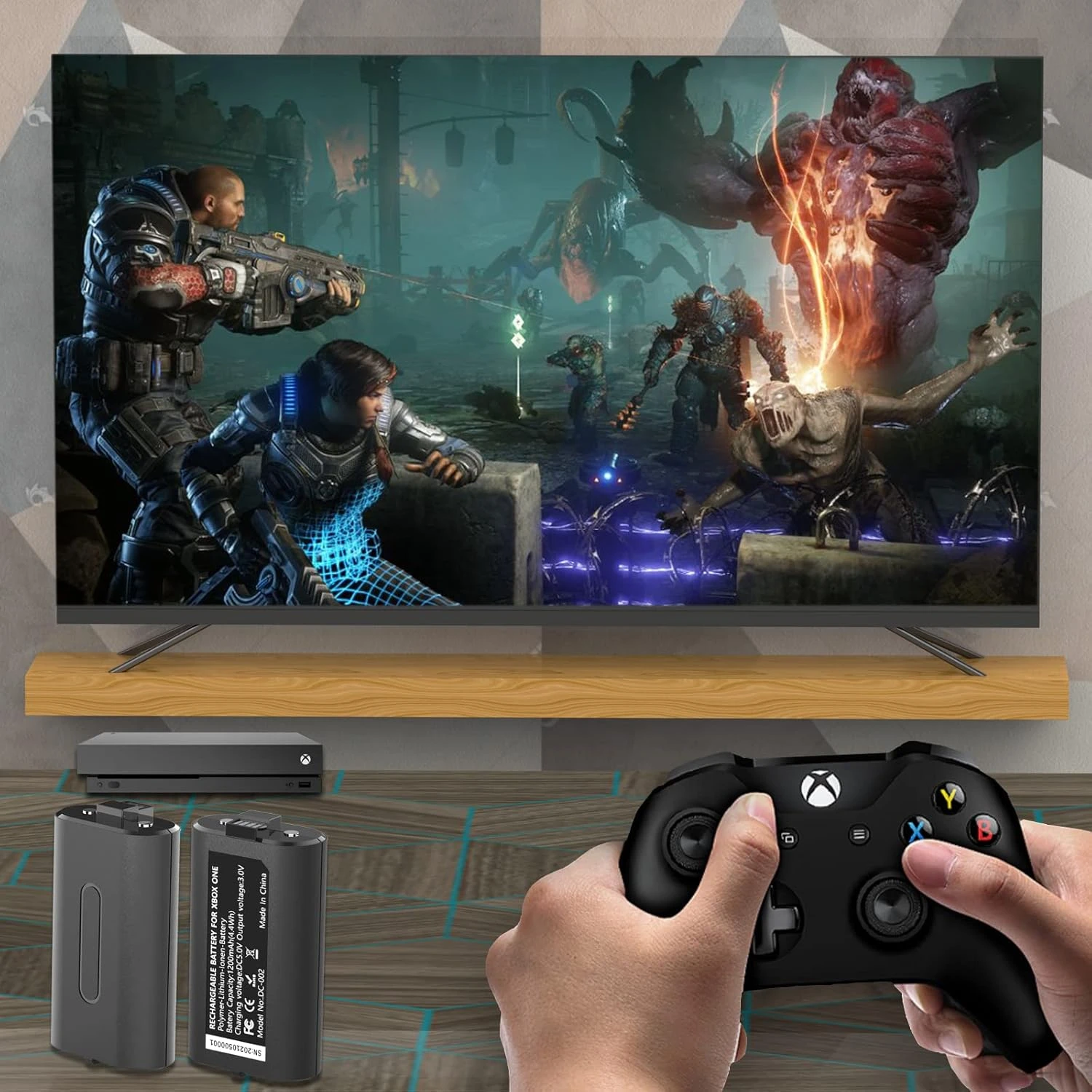 Rechargeable Battery Pack For Xbox One Controller,2x1200mAh Lithium Xbox Batteries+2x8.2Ft Micro USB Charging Cable+2pcs Handle Battery Cover Black For Xbox One/Xbox One S|X/Xbox One Elite Controllers 5 Rechargeable Battery Pack For Xbox One Controller,2x1200mAh Lithium Xbox Batteries+2x8.2Ft Micro USB Charging Cable+2pcs Handle Battery Cover Black For Xbox One/Xbox One S|X/Xbox One Elite Controllers - Image 5