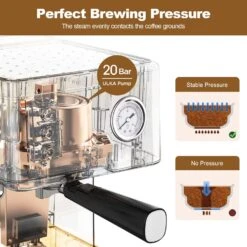 Geek Chef Espresso Machine 20 Bar Pump Pressure Cappuccino Latte Maker Coffee Machine With ESE POD Filter&Milk Frother Steam Wand&Pressure Gauge, 1.5L Water Tank, Stainless Steel -Appliantrix Cheap Store 71lB7AWbcGL. AC SL1500