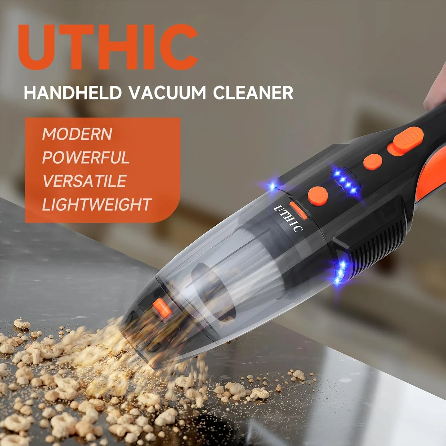 UTHIC Car Vacuum Cordless Rechargeable With 2 Filters,Cordless Vacuum Cleaner With 9000Pa Strong Suction,Mini Portable Hand Vacuum Cordless With Large-Capacity Battery,30min Runtime&Double LED Light 2 UTHIC Car Vacuum Cordless Rechargeable With 2 Filters,Cordless Vacuum Cleaner With 9000Pa Strong Suction,Mini Portable Hand Vacuum Cordless With Large-Capacity Battery,30min Runtime&Double LED Light - Image 2