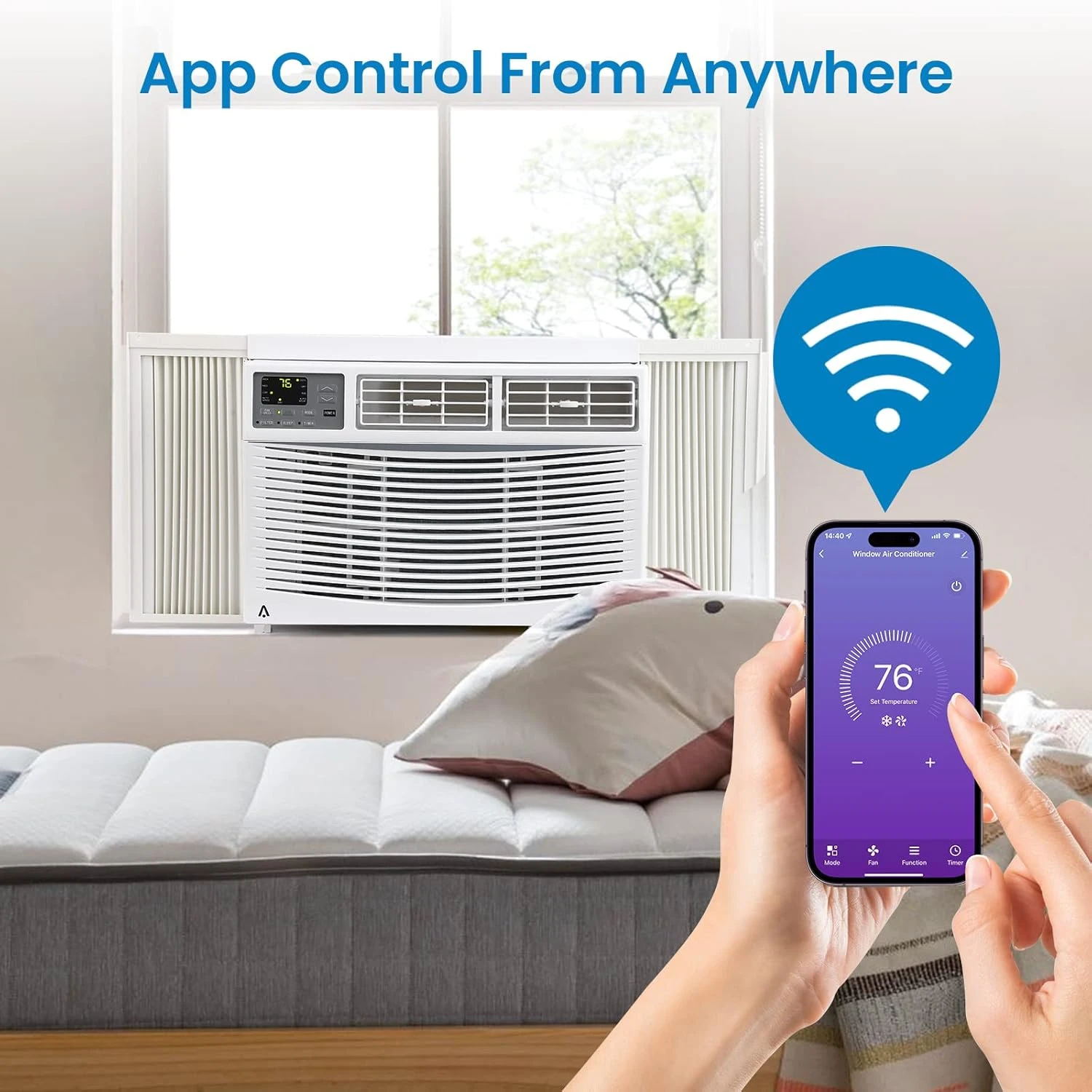 ACONEE 8000 BTU Air Conditioners Window Unit, Smart Window AC Unit With Remote/App Control And Dehumidify Function, Energy Saving, Low Noise Silent-wrap Technology, For Rooms Up To 250 Sq.ft 3 ACONEE 8000 BTU Air Conditioners Window Unit, Smart Window AC Unit With Remote/App Control And Dehumidify Function, Energy Saving, Low Noise Silent-wrap Technology, For Rooms Up To 250 Sq.ft - Image 3