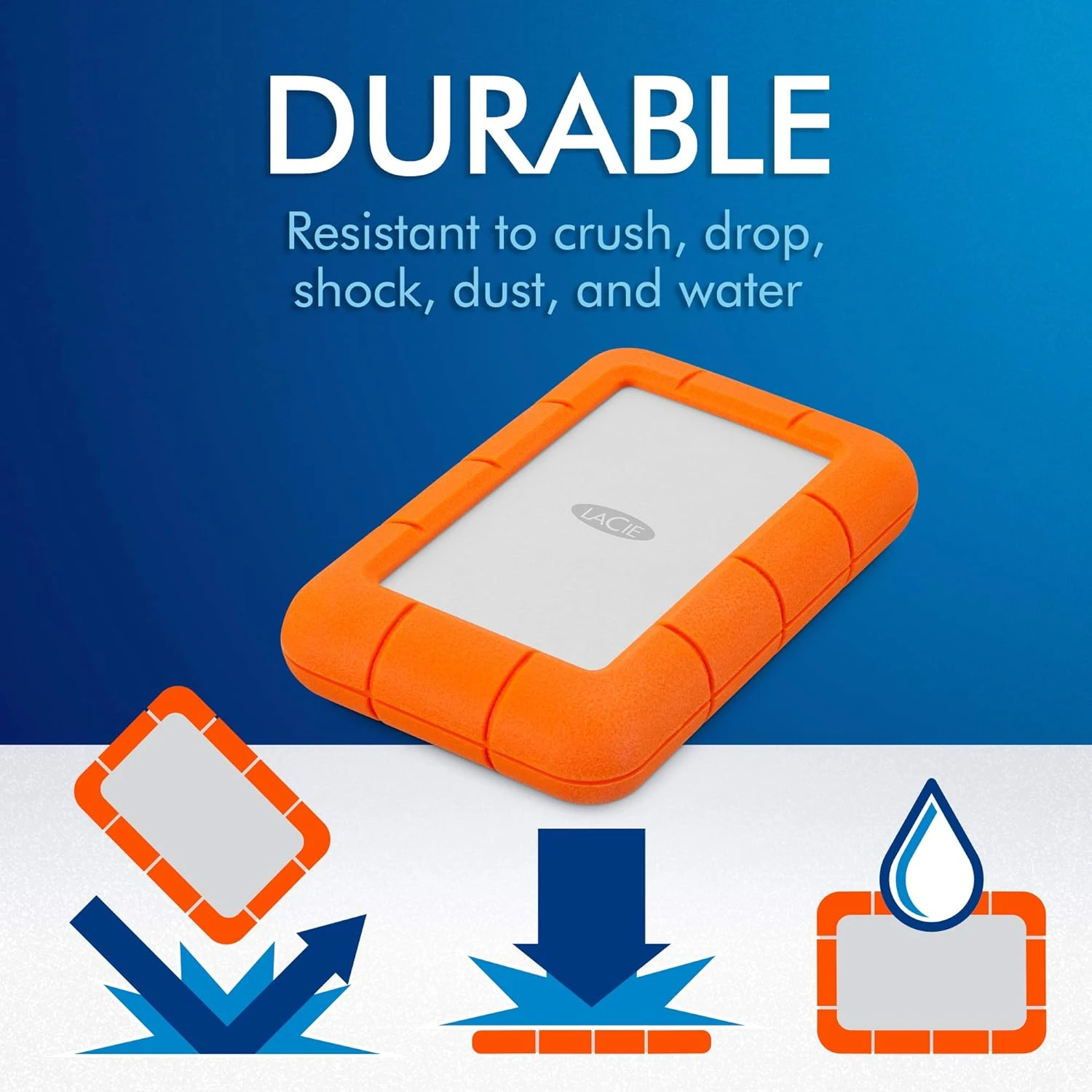 LaCie Rugged Mini 5TB External Hard Drive Portable HDD – USB 3.0/2.0 Compatible, Drop Shock Dust Rain Resistant Shuttle Drive, For Mac And Computer Desktop Workstation PC Laptop (STJJ5000400) 3 LaCie Rugged Mini 5TB External Hard Drive Portable HDD – USB 3.0/2.0 Compatible, Drop Shock Dust Rain Resistant Shuttle Drive, For Mac And Computer Desktop Workstation PC Laptop (STJJ5000400) - Image 3