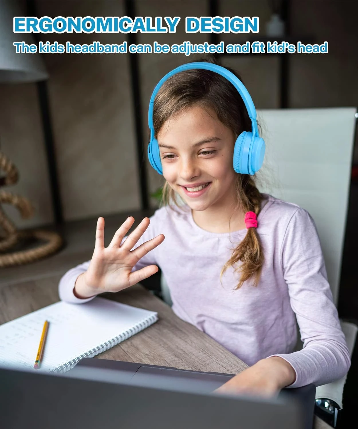 Kids Bluetooth Headphones, Wireless Headphones For Kids With Built-in Microphone, Over Ear Foldable Stereo-Bass Aux 3.5mm Cord, Wireless Bluetooth Headsets For Children Boys Girls School (Blue) 5 Kids Bluetooth Headphones, Wireless Headphones For Kids With Built-in Microphone, Over Ear Foldable Stereo-Bass Aux 3.5mm Cord, Wireless Bluetooth Headsets For Children Boys Girls School (Blue) - Image 5