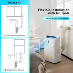 COSTWAY 14000BTU Portable Air Conditioner, 4-in-1 Oscillation Air Cooler With Cooling/Humidifier/Heater/Fan , 3 Speeds Fan, Remote Control, WiFi Smart Control, 4 Universal Casters & Window Kit Included (14000BTU) -Appliantrix Cheap Store 71nrnd ih1L. AC SL1500