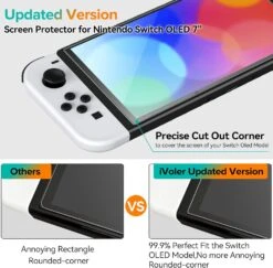 Ivoler [4 Pack Tempered Glass Screen Protector Designed For Nintendo Switch OLED Model 2021 With [Alignment Frame] Transparent HD Clear[Updated Version] Screen Protector For Nintendo Switch OLED 7'' -Appliantrix Cheap Store 71o863rIrgL. AC SL1500