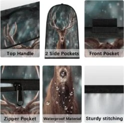 Bardic Snow Forest Male Deer Coffee Machine Dust Cover Animal Deer Stand Mixer Dust Cover Stand Mixer Cover Waterproof,Easy To Clean,Multi-Pocket -Appliantrix Cheap Store 71oAuW2EHPL. AC SL1200
