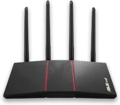 ASUS RT-AX55 (AX1800) Dual Band WiFi 6 Extendable Router, Subscription-free Network Security, Instant Guard, Parental Controls, Built-in VPN, AiMesh Compatible, Gaming & Streaming, Smart Home, Black