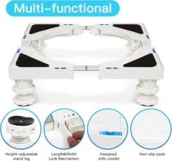 Nefish Mini Fridge Stand Adjustable Refrigerator Stand With 4 Strong Feet Universal Appliance Stand Base Heavy Duty Washer And Dryer Stand Laundry Pedestal Multi-Functional Base (White) -Appliantrix Cheap Store 71or3R118 L. AC SL1500