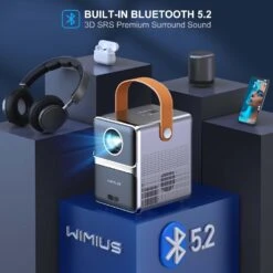 Electric Focus] Mini Projector With 5GWiFi And Bluetooth, WIMIUS 1080P Outdoor Projector, Portable Movie Projector, 300" Screen, Compatible With IOS/Android/TV Stick/HDMI/PS5 -Appliantrix Cheap Store 71oseBhaOSL. AC SL1500