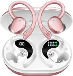 Wireless Earbuds Bluetooth Headphones, Bluetooth 5.3 Earbuds With Immersive HiFi Stereo, 2023 New 48Hrs Wireless Ear Buds Over Ear, HD Mic, Comfortable Sport Earhooks, IP7 Waterproof In Ear Earphones