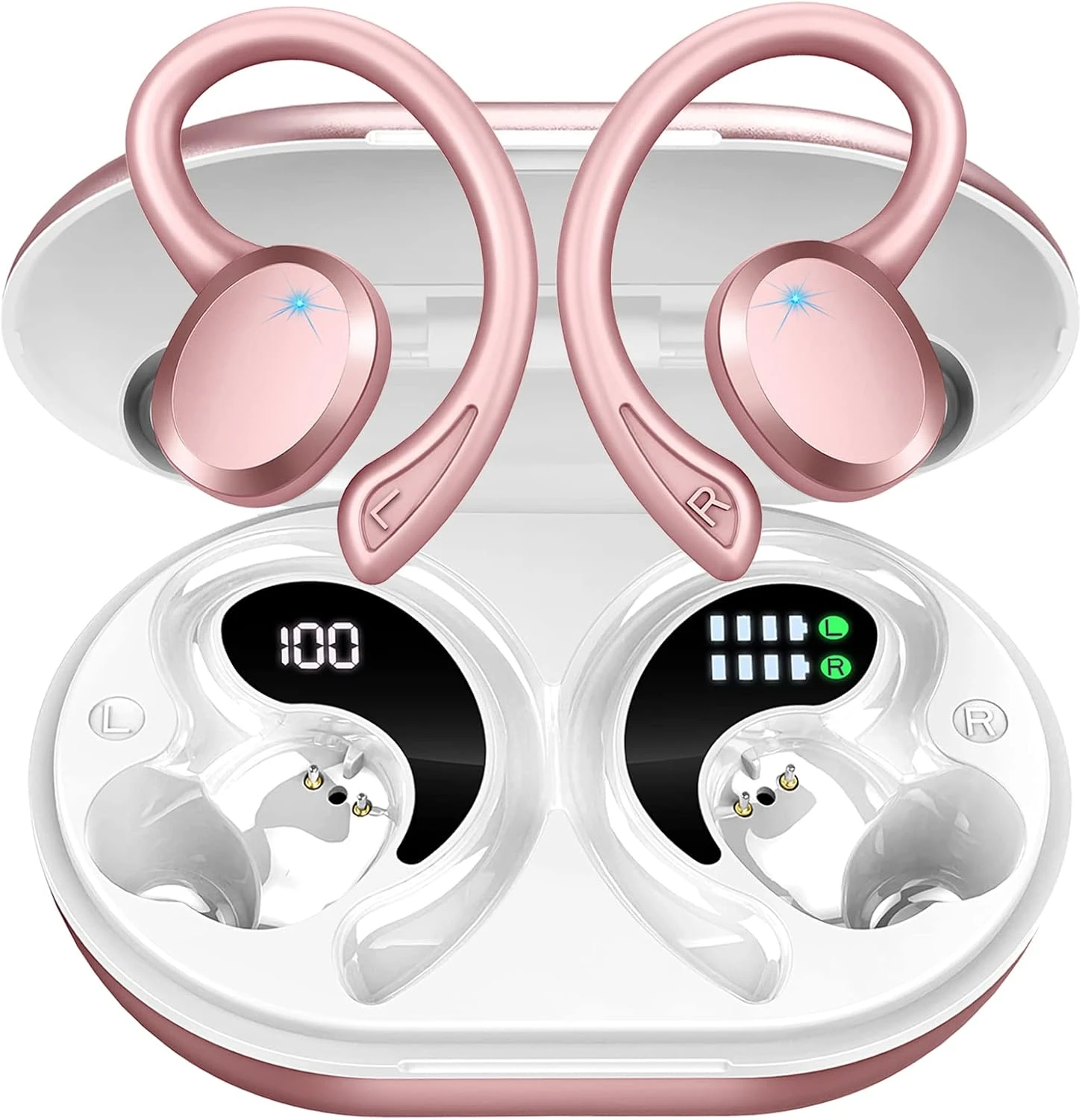 Wireless Earbuds Bluetooth Headphones, Bluetooth 5.3 Earbuds With Immersive HiFi Stereo, 2023 New 48Hrs Wireless Ear Buds Over Ear, HD Mic, Comfortable Sport Earhooks, IP7 Waterproof In Ear Earphones 1 Wireless Earbuds Bluetooth Headphones, Bluetooth 5.3 Earbuds With Immersive HiFi Stereo, 2023 New 48Hrs Wireless Ear Buds Over Ear, HD Mic, Comfortable Sport Earhooks, IP7 Waterproof In Ear Earphones