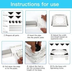 Nefish Mini Fridge Stand Adjustable Refrigerator Stand With 4 Strong Feet Universal Appliance Stand Base Heavy Duty Washer And Dryer Stand Laundry Pedestal Multi-Functional Base (White) -Appliantrix Cheap Store 71pP1lw6GaL. AC SL1500