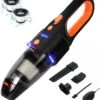 UTHIC Car Vacuum Cordless Rechargeable With 2 Filters,Cordless Vacuum Cleaner With 9000Pa Strong Suction,Mini Portable Hand Vacuum Cordless With Large-Capacity Battery,30min Runtime&Double LED Light