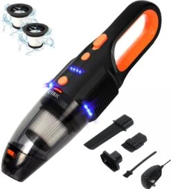 UTHIC Car Vacuum Cordless Rechargeable With 2 Filters,Cordless Vacuum Cleaner With 9000Pa Strong Suction,Mini Portable Hand Vacuum Cordless With Large-Capacity Battery,30min Runtime&Double LED Light