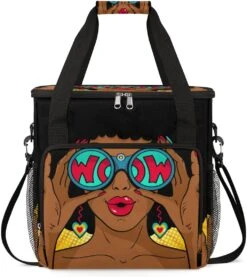 Cfpolar Coffee Maker Carrying Bag African Women Wow Travel Coffee Machine Bag Carrying Organizer Case Portable Single Serve Coffee Brewer Tote Bag Storage Bag For Camping Picnic